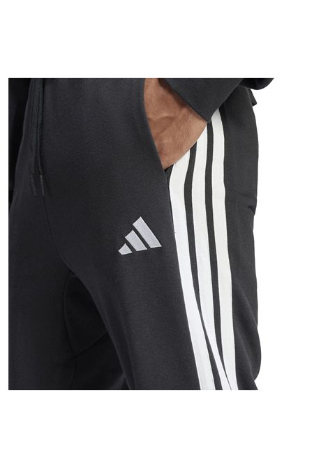 Adidas Essentials French Terry Tapered Cuff 3 Stripes Pants Black White Men ADIDAS CORE | Pants | JD1881-